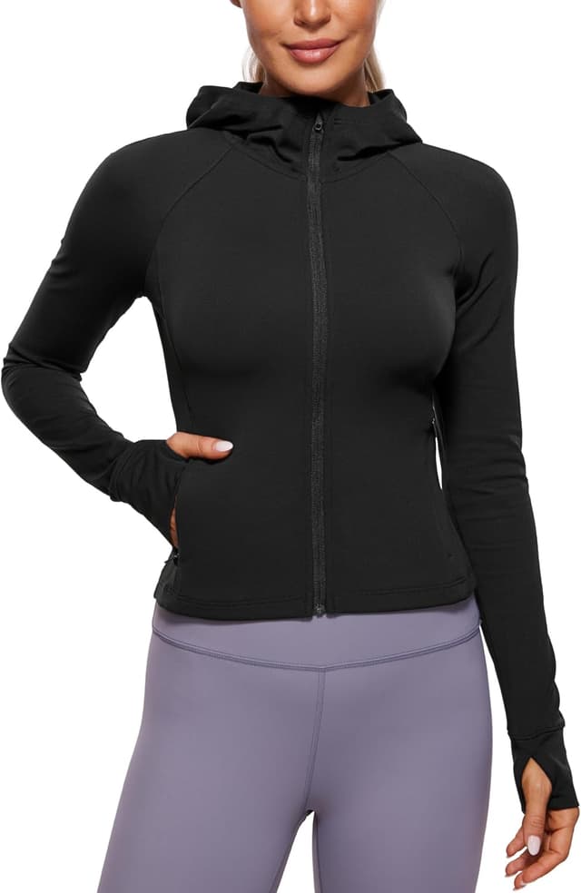 Detalle de CRZ YOGA giacca da allenamento con zip intera Butterluxe da donna, vestibilità slim