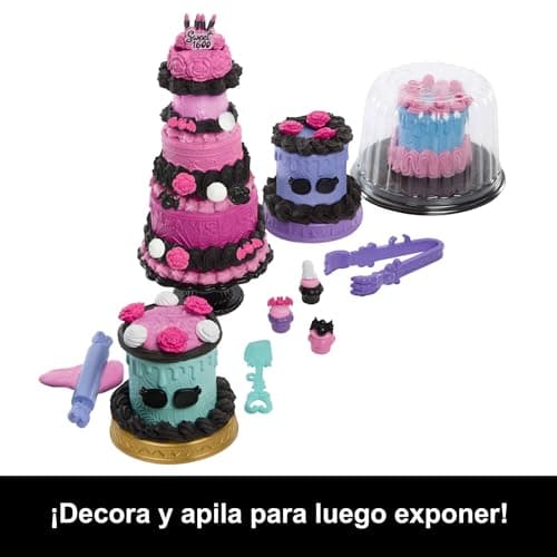 Detalle de Monster High Cumplespantos Kit de pastelería con muñeca Clawdeen Wolf (JBG78), set de decoración para pasteles