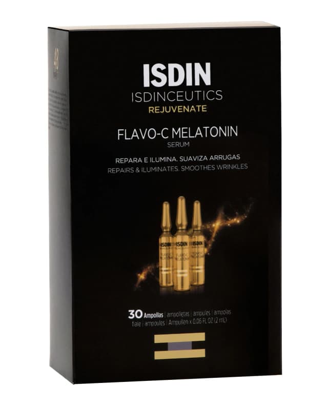 Detalle 2 de Isdinceutics Flavo‑C Melatonin 30 ampollas reparador noche 💊