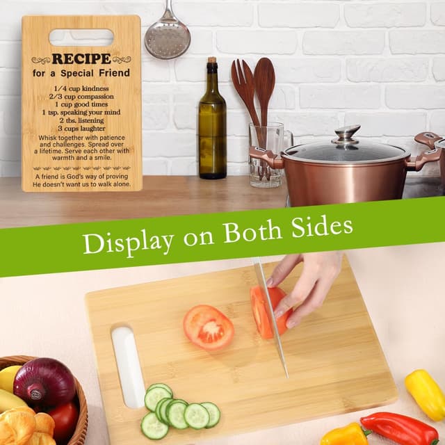Detalle de Best Friend Birthday Gifts Bamboo Cutting Board for Women (Galentine’s, BFF Thank-You Gift)