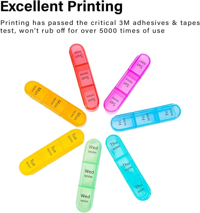 Thumbnail 3 de Daviky Pill Box Organiser 21 compartments, 7-day weekly pill organiser 💊