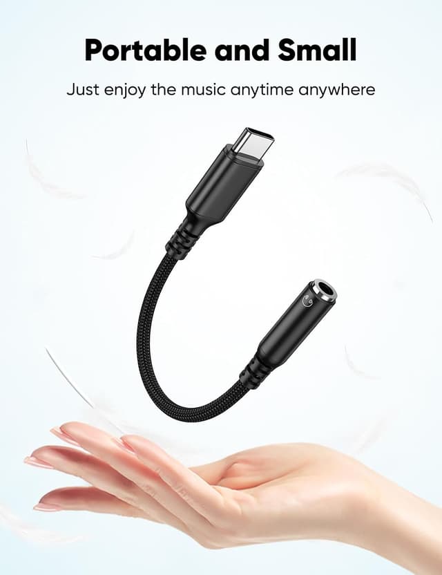 Detalle de Highwings USB-C to 3.5mm Headphone Jack Adapter (3-Pack) — USB C to Aux Dongle for iPhone, Samsung Galaxy, and iPad Pro