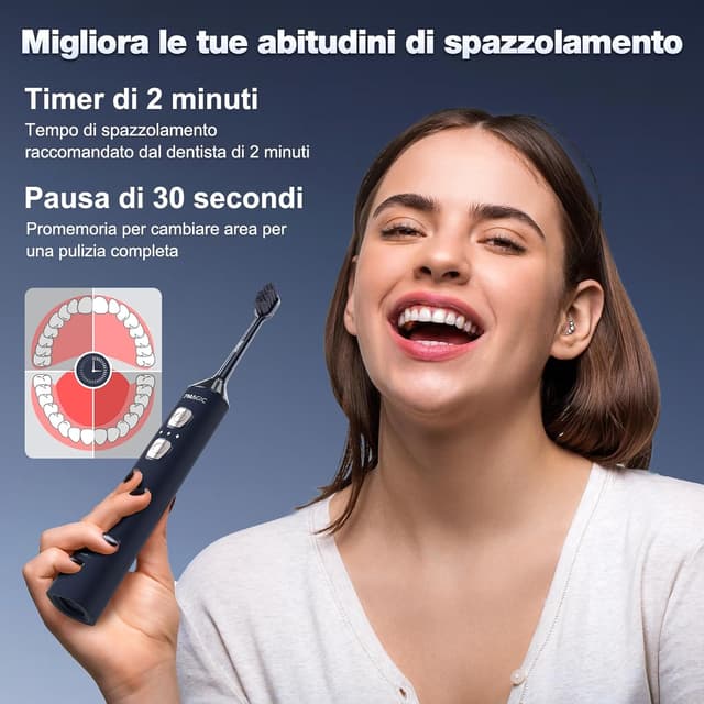 Detalle 1 de Spazzolino sonico 40.000 VPM blu