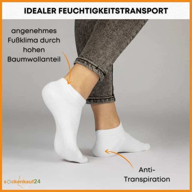 Detalle 2 de 10 Paar Premium Sneaker Socken 80% Baumwolle