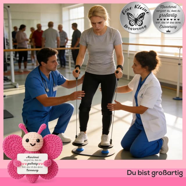 Detalle de Tixlux Pocket Hug Positive Schmetterling – Strickfigur mit Umarmung-Glücksbringer (Einschulung, Gute Besserung)