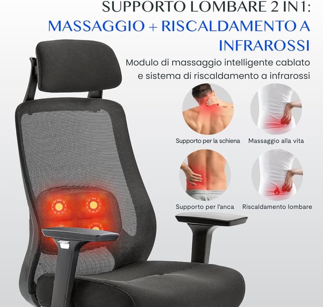 Thumbnail 3 de FLEXISPOT Sedia Ergonomica con Massaggio 11,5 cm