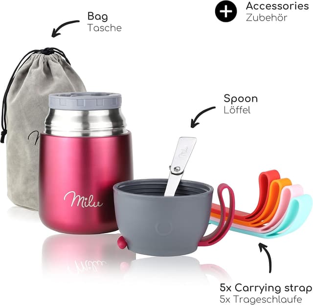 Thumbnail 4 de Milu Food Flask 800ml leakproof thermal lunch box