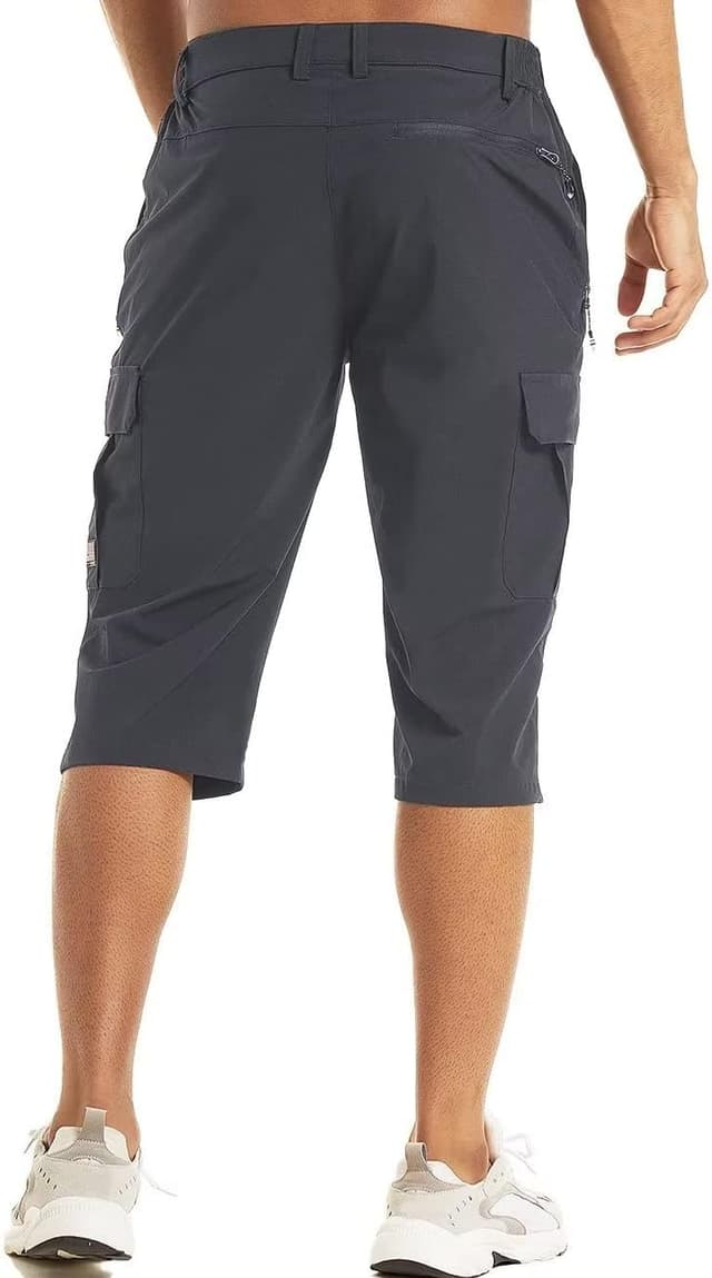 Detalle 2 de MAGCOMSEN Men’s Quick-Dry 3/4 Gym Shorts with Zipper Pockets (Nylon/Elastane)