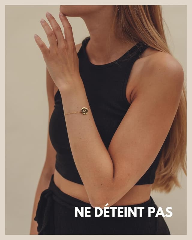 Detalle de GD GOOD.designs Bracelet lettres 18K 15,5–19 cm