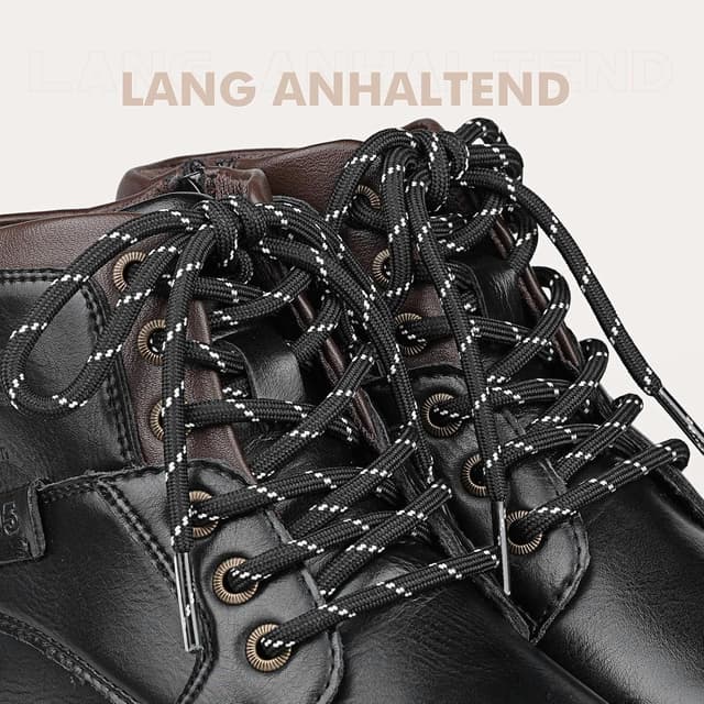 Detalle de Stepace Rund Schnürsenkel (2 Paar) – reißfest für Wanderschuhe, Arbeitsschuhe & Trekkingschuhe
