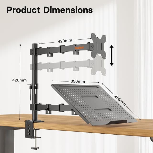 Thumbnail 4 de Redbat Supporto Monitor Braccio con Vassoio