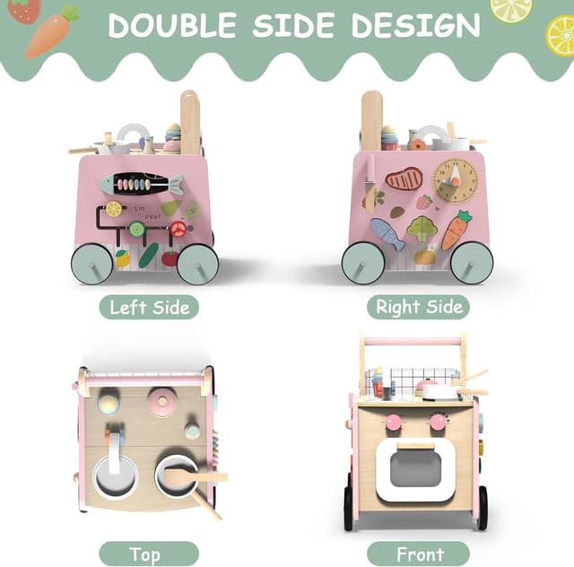 Thumbnail 3 de VITONIS Girello per bambini in legno con 8 giochi