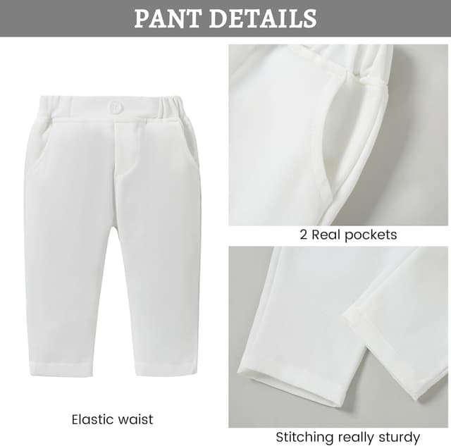 Detalle de ZOEREA Baby Jungen Gentleman Anzug (0–18 Monate) mit Hemd, Fliege, Weste, Korsage und Hosenträger