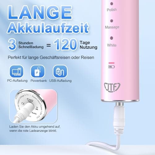 Thumbnail 4 de JTF Cepillo de Dientes Eléctrico Sónico con 8 Cabezales 🦷