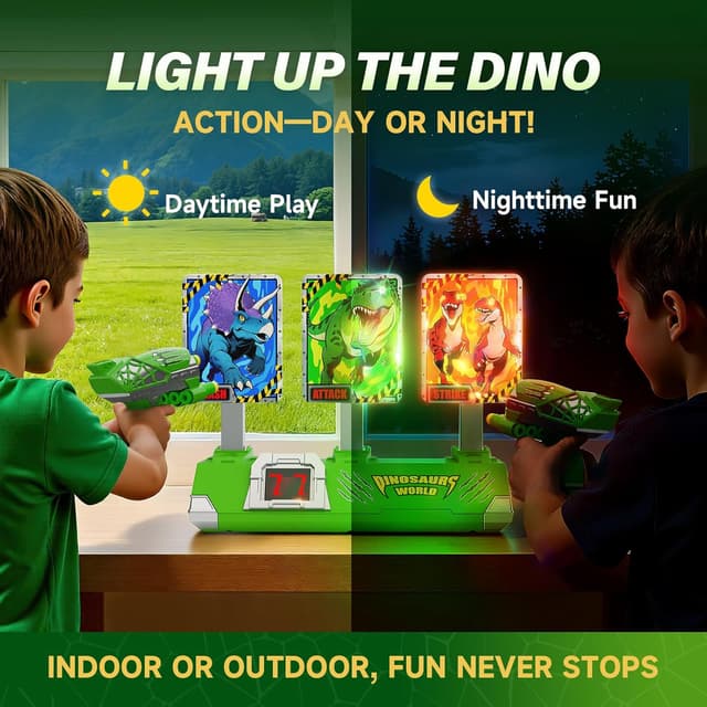 Detalle de Dinosaur Shooting Game with Light‑Up Targets