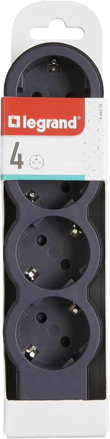 Thumbnail 3 de Legrand 694576 Regleta de Enchufes 4 Tomas, Negro/Gris ⚡