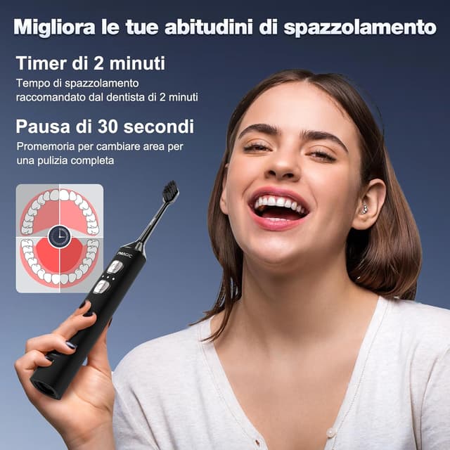 Detalle 1 de 7MAGIC Spazzolino sonico, 40.000 VPM