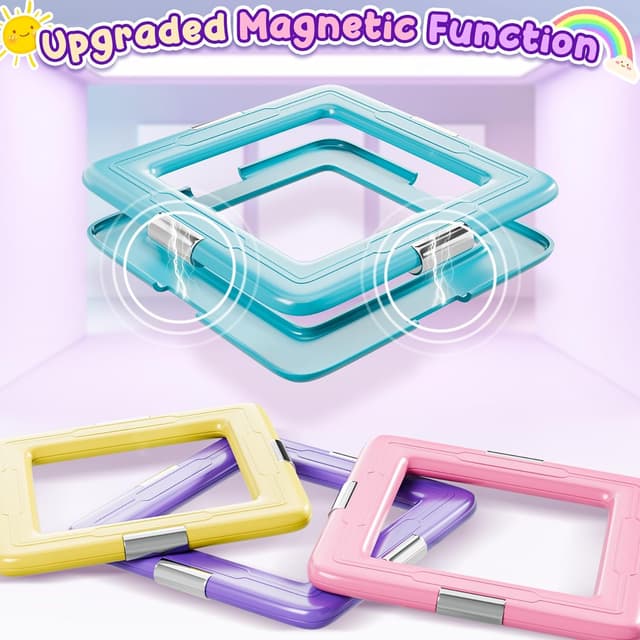 Detalle de COOLJOYA Costruzioni Magnetiche per Bambini da 40 pezzi (blocchi magnetici Montessori, 3–8 anni)