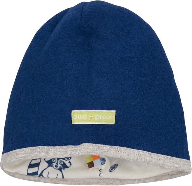Detalle de loud + proud Unisex Kinder-Wollfleece-Mütze (GOTS-zertifiziert, 100% Wolle)