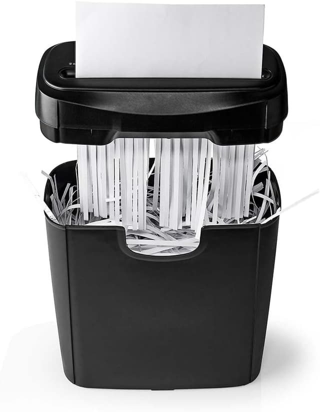 Detalle de Distruggi documenti Nedis da 6 fogli A4 (10 l) Standard DIN 2-190 W, nero