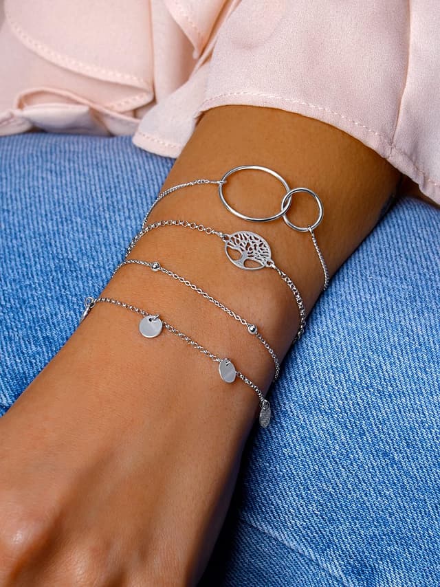 Detalle de SINGULARU Pulsera Dots de plata 925