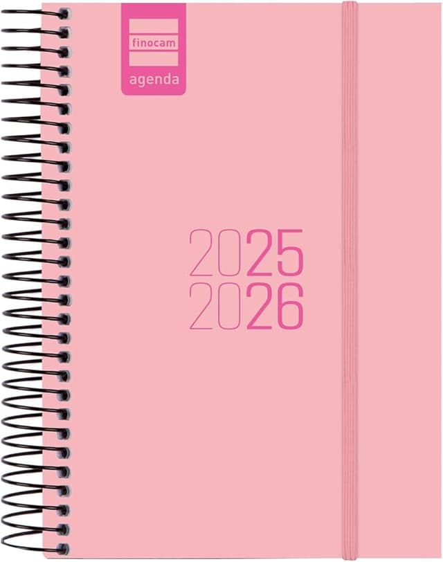 Imagen de Finocam Agenda Espir Curso 2025–2026 1 día página 12 meses Rosa en OfertitasTOP