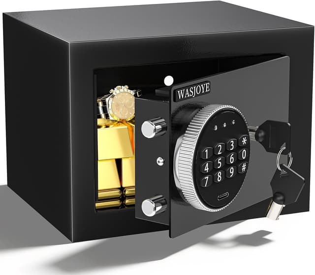 Detalle de WASJOYE Mini Cassaforte con tastiera digitale (17 × 23 × 17 cm)