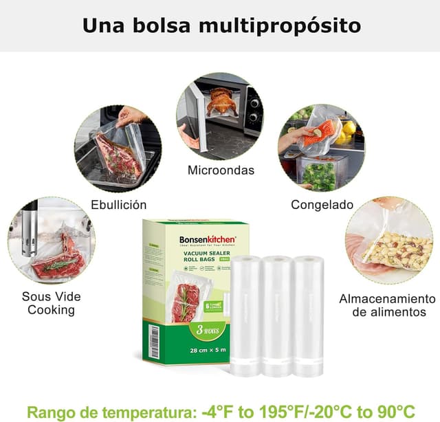 Thumbnail 2 de Bonsenkitchen VB41 28cm x 5m Bolsas envasar al vacío
