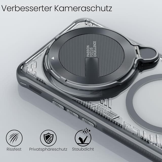 Detalle de Nillkin Hülle für Xiaomi 15 Ultra mit MagSafe, Kameraschutz und verstellbarem Ständer (TPU+PC) – Schwarz