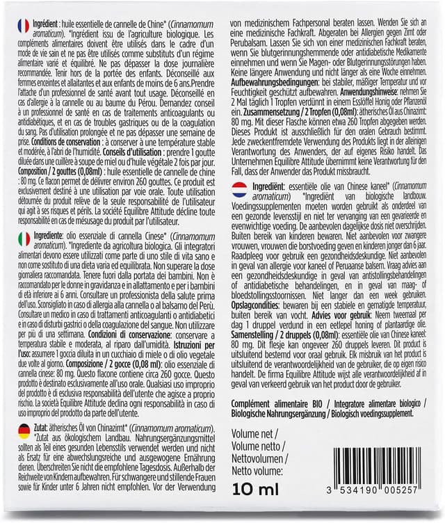 Detalle 2 de Olio essenziale di Cannella cinese FOUCAUD ORGANIC (Cinnamomum cassia), chemotyped, 10 ml con roll-on