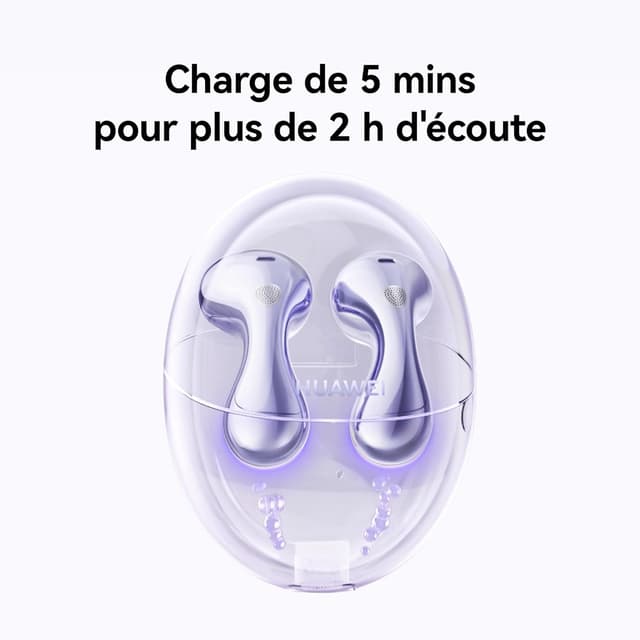 Detalle 2 de HUAWEI FreeBuds 6 (violet) : écouteurs True Sound avec ANC open-fit et autonomie jusqu’à 36 heures