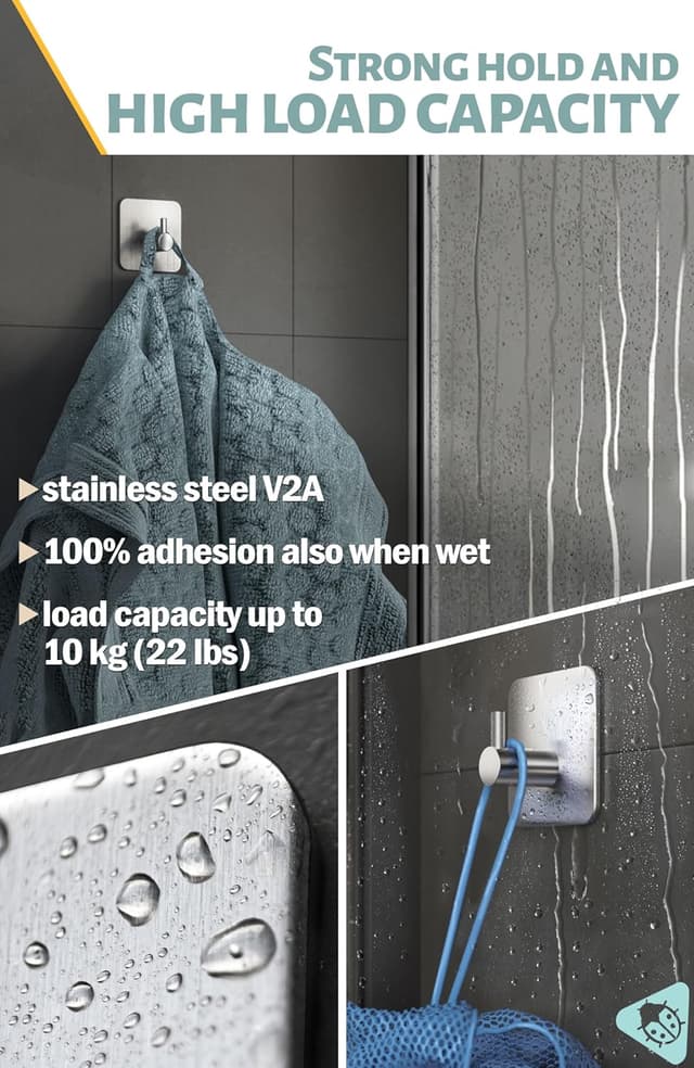 Thumbnail 3 de Menz Self Adhesive Hooks 6-pack for towels and keys 🪝