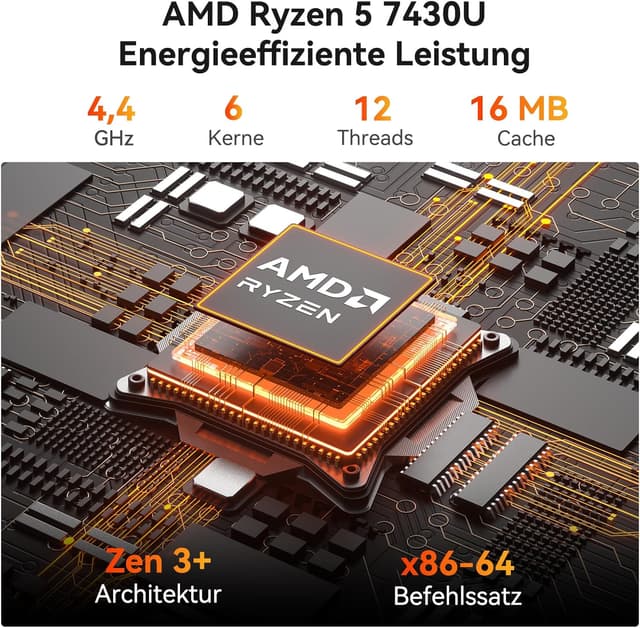 Thumbnail 2 de GEEKOM A5 Pro Mini PC Ryzen 5 7430U 1 TB SSD