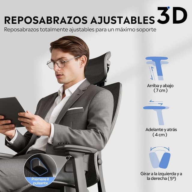 Thumbnail 4 de DEVAISE Silla ergonómica de oficina