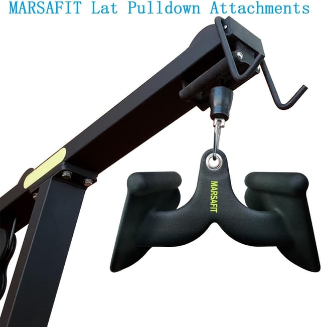 Detalle de MARSAFIT Kabelzug-Übungsstange (Lat Pulldown/Row) mit Griffen – für Bizeps, Trizeps & Rücken-Training bis 400 kg