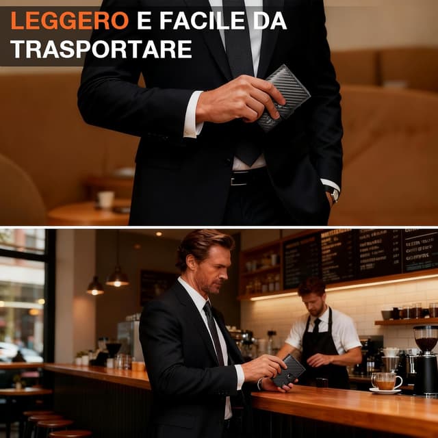 Thumbnail 5 de TENBST Portafoglio 10 carte con RFID