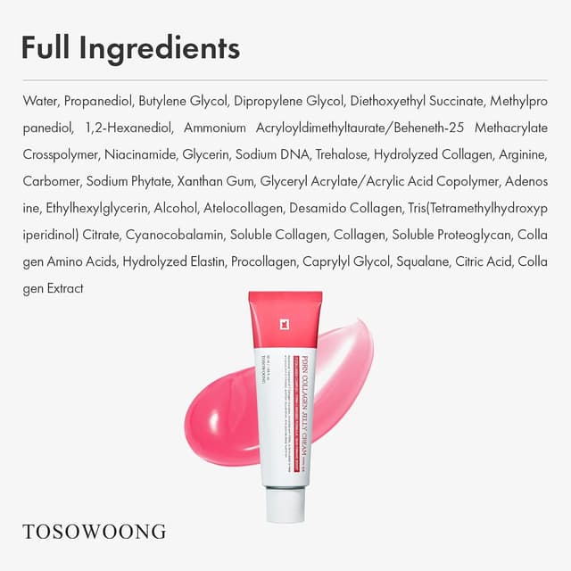 Detalle 2 de TOSOWOONG Crema Jelly al collagene e PDRN con Niacinamide (50 ml) per idratare e uniformare l’incarnato