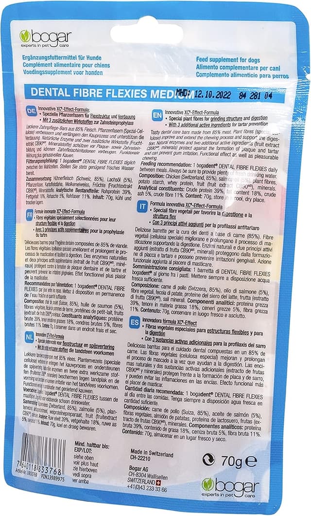 Detalle 2 de Bogadent Dental Fibre Flexies Kaustangen für Hunde (1er Pack, 70 g) gegen Zahnstein & Plaque