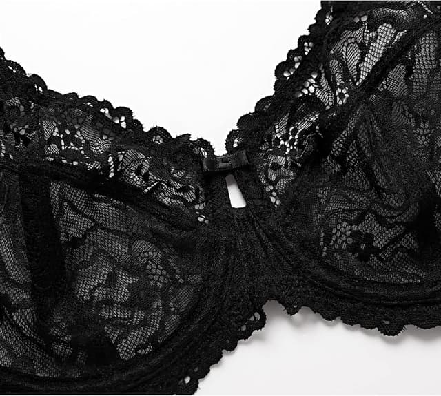 Detalle de Soutien-gorge DELIMIRA femme grande taille à armatures et dentelle transparente
