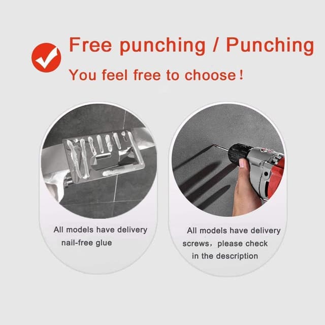 Thumbnail 2 de HomeHeng F928-03D porte-papier inox avec tablette