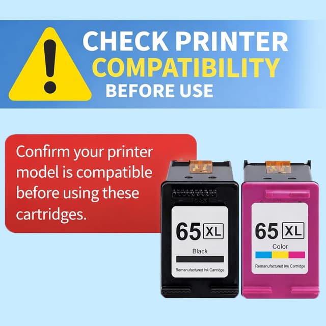 Thumbnail 6 de TEINO Remanufactured Ink Cartridge Replacement for HP 65 / 65XL (Black & Tri-Color Combo Pack)