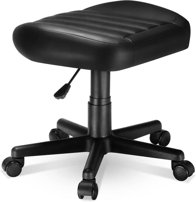 Detalle de EUREKA ERGONOMIC Height Adjustable Under Desk Footrest Rolling Stool with Wheels (Black)