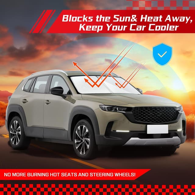 Thumbnail 6 de ARISMOTOR Windshield Sun Shade for Mazda CX-50 (2023-2026) — Custom Fit, Foldable UV Blocker