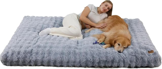 Detalle de BingoPaw Human Dog Bed 4XL – Hundebett für Menschen, 200x130x18 cm, grau