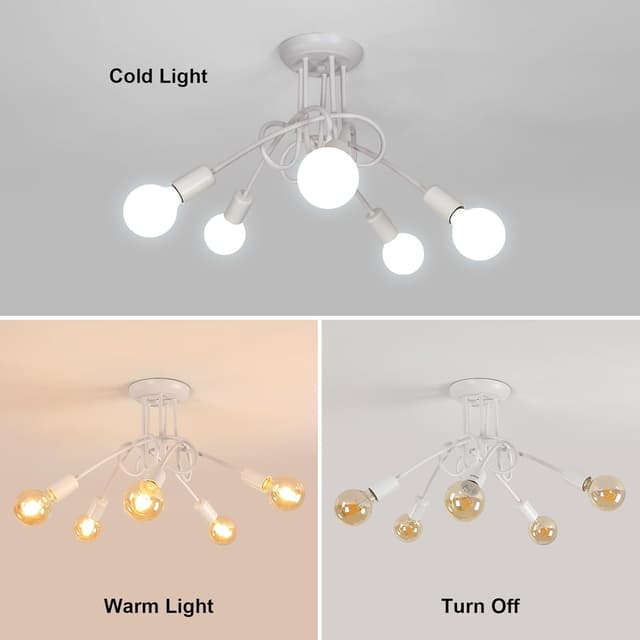 Thumbnail 6 de Toolight Lámpara de Techo Vintage Blanco 5-Luz