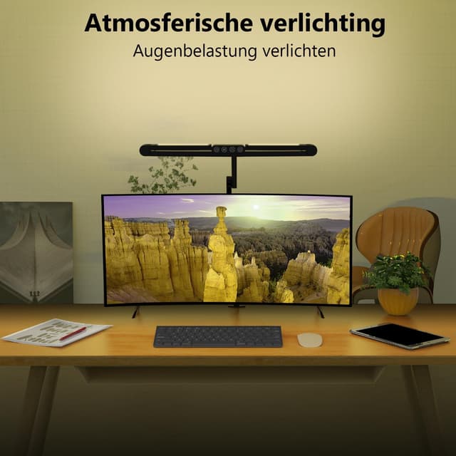 Detalle 2 de Superhelle 24W LED Schreibtischlampe 1500 Lumen