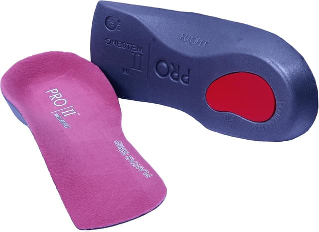 Detalle 2 de PRO 11 Wellbeing 1 Pair of Slim Fit 3/4 Orthotic Insoles with Heel Pad for Plantar Fasciitis (7–8.5 UK, Black)