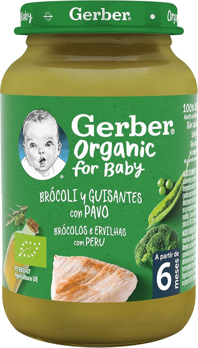 Thumbnail 2 de Gerber Organic Tarritos de Pavo, Brócoli y Guisantes, 6x190g 🥦