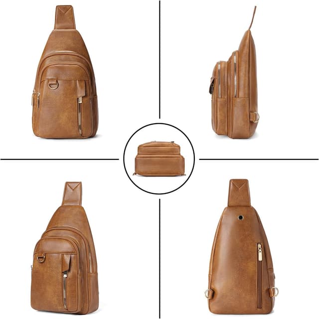 Detalle de GAEKEAO women’s sling bag / crossbody fanny pack with vegan PU leather and card slots