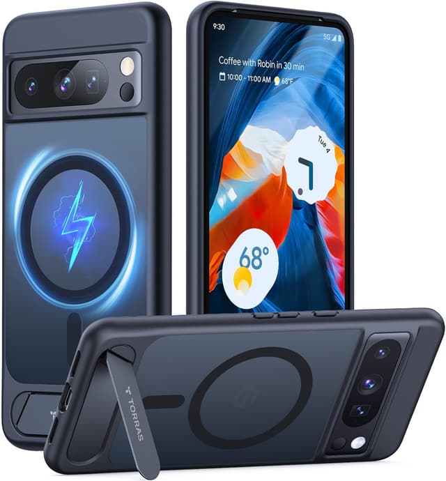 Detalle de TORRAS Magnetic & Stand Case for Google Pixel 8 Pro (MagSafe fit) with Built-In Kickstand